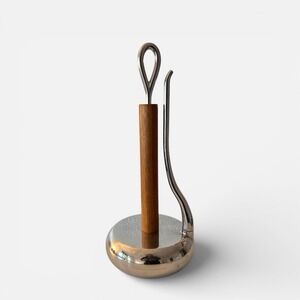 Nambe Loop Paper Towel Holder with Alloy Metal Base - Silver 7" x 16"